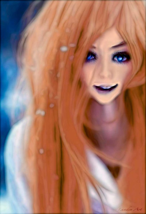 Digital Art/ArtWork/Painting/Kunst/Maleri/Moody Redhaired Girl - Jens Lundin Art