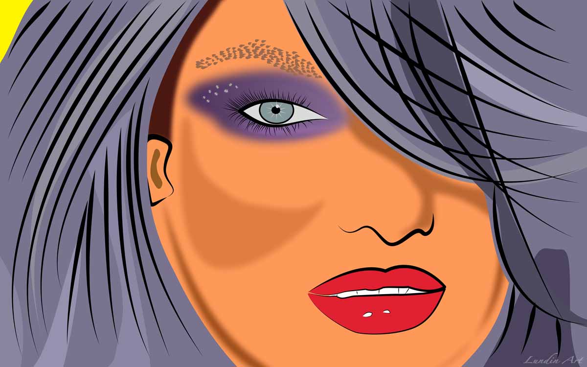 Digital Art/ArtWork/Painting/Kunst/Maleri/Purple Model Face - Jens Lundin Art