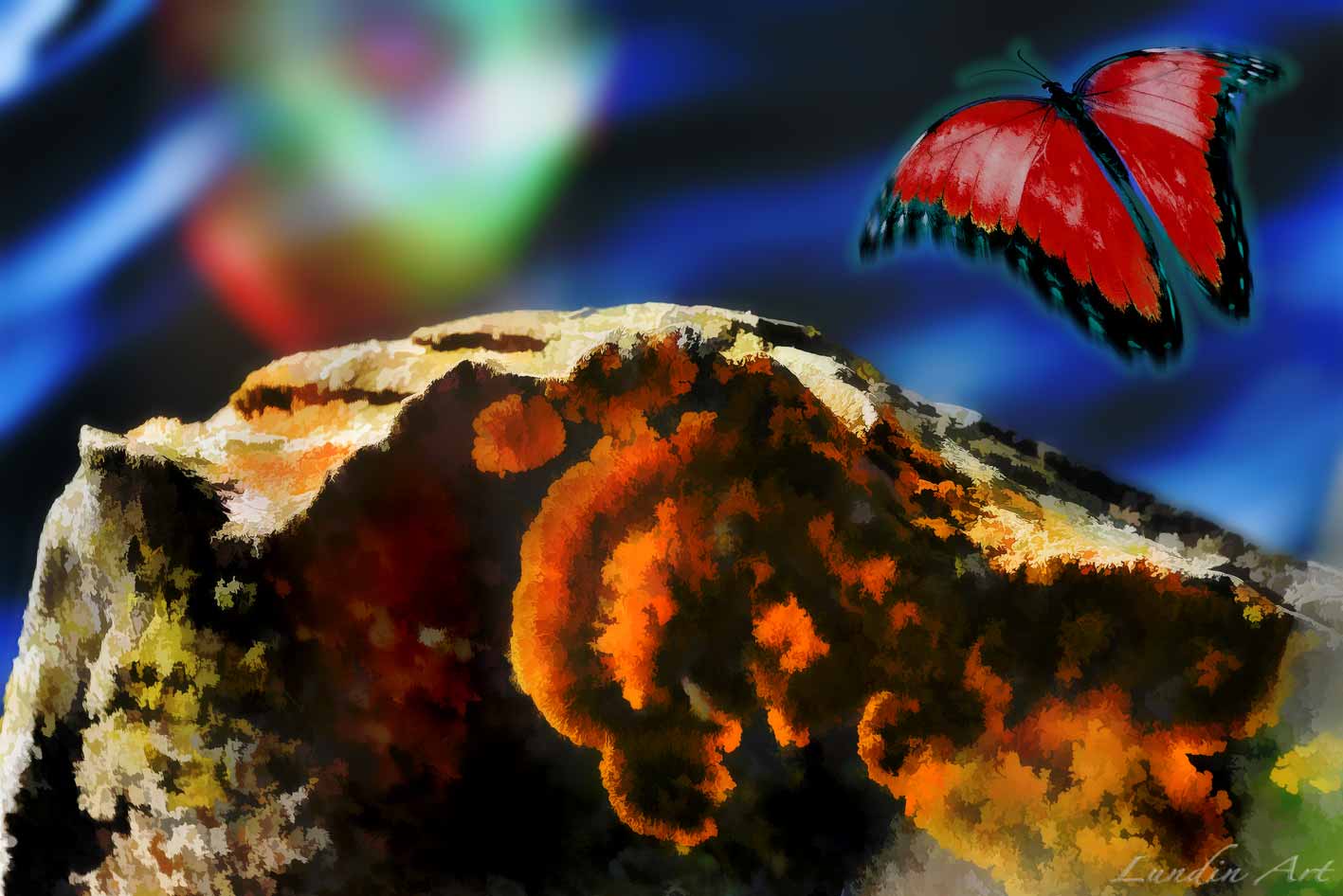 Digital Art/ArtWork/Painting/Kunst/Maleri/The Red Butterfly - Jens Lundin Art