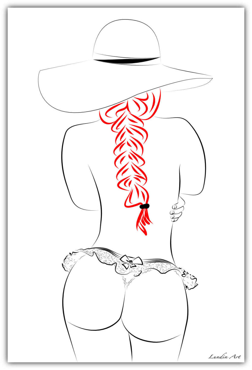 Digital Art/ArtWork/Painting/Kunst/Maleri/Erotic/Erotik/Sensual/With hat on - Jens Lundin Art